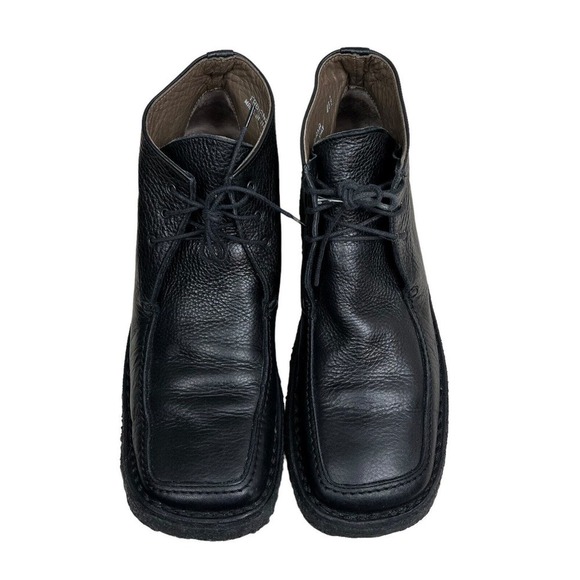Bally Fabiana Chukka Boot Black Pebbled Leather Lace Up Square Moc Toe Men 40.5‎ - Picture 5 of 8